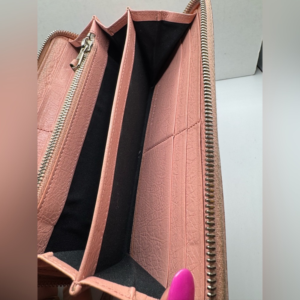 Vintage BALENCIAGA Long Wallet Leather Soft Pink - Picture 10 of 16